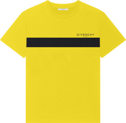 Givenchy Yellow And Black Stripe Logo T Shirt