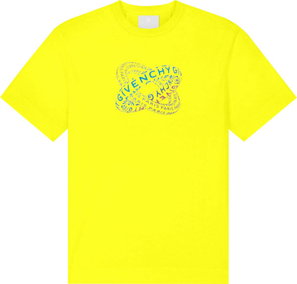 Givenchy Yellow Infinity Ring Logo T Shirt