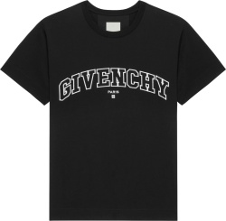 Givencyy Black College Outlined Logo T Shirt