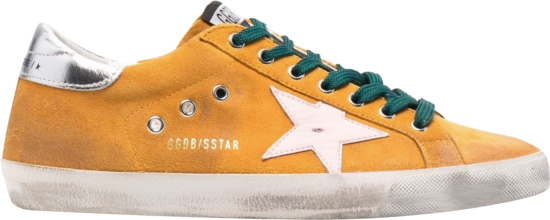 Golden Goose Yellow Suede & Green-Lace 'Super-Star' Sneakers | INC STYLE
