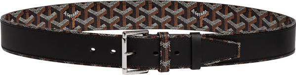 Goyard Black Monogram And Leather Reversible Belt
