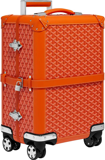 Goyard Orange Monogram Print Bourget Pm Trolley Case Rolling Luggage