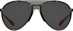 Black & Gold Aviator Sunglasses (GG0740S)
