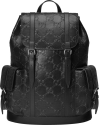 Black Perforated GG-Embossed Backpack