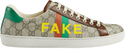 Beige-GG Not Fake 'Ace' Sneakers