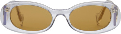 Clear & Brown Wide Oval Sunglasses (GG0517S)