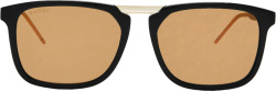 Black & Gold Square Sunglasses (GG0842S)