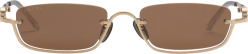 Gold & Brown Half-Frame Sunglasses (GG1278S)