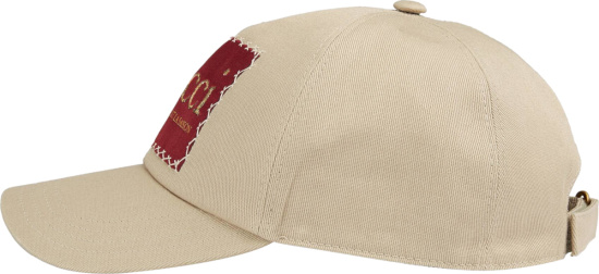 Gucci Beige And Red Patch Hat