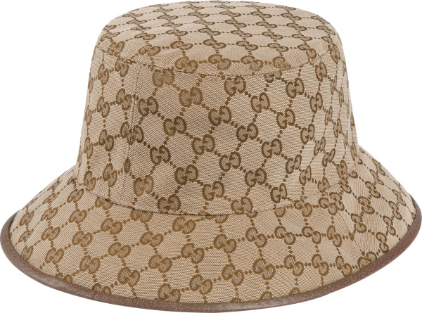 Gucci Beige Check And Beige Gg Reversible Fedora Hat