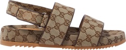 Gucci Beige Gg Canvas Three Strap Sideline Sandals