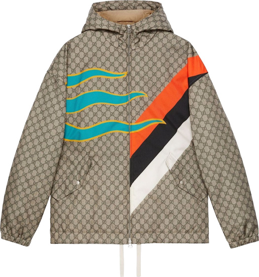 Gucci Beige Gg Centrum Hooded Jacket