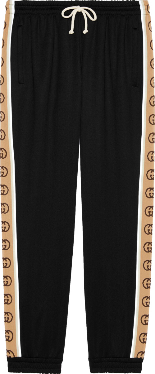 Gucci Black Beige-Stripe Trackpants |