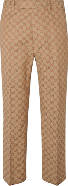 Gucci Beige Supreme Print Pants