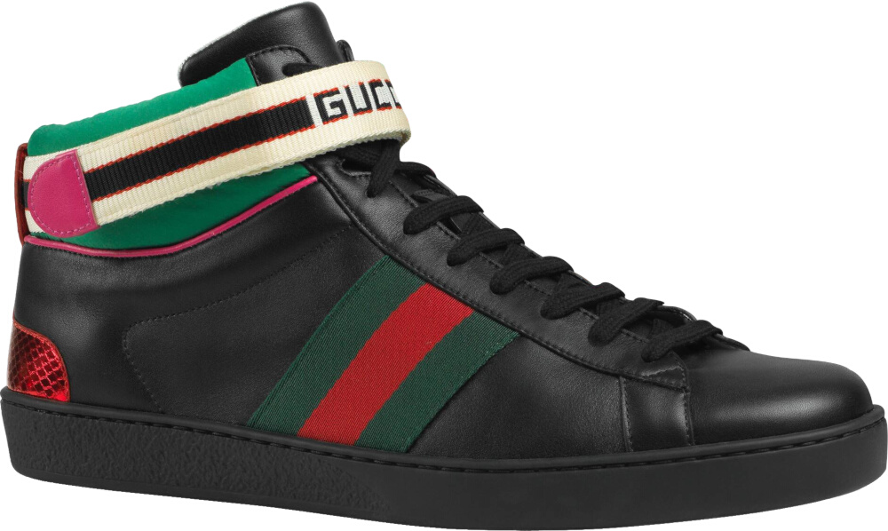 Gucci Web Strap Black ‘Ace’ Sneakers | Incorporated Style