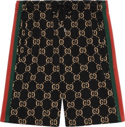 Gucci Black And Gold Gg Web Jogging Shorts 698429xjeei1030