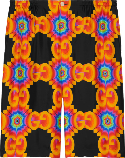 Gucci Black And Multicolor Gg Kaleidoscope Shorts 672698zah3w1128