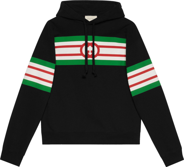 Gucci Black And Striped Panel Overiszed Hoodie 646953 Xjdah 1082