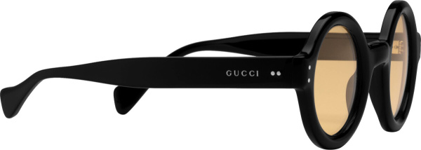 Gucci Black And Yellow Round Sunglasses