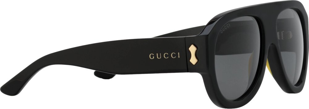 Gucci Black Double Arrow Aviator Sunglasses