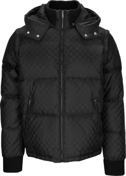 Gucci Black Gg Convertible Puffer Jacket
