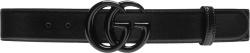 Gucci Black Gg Marmont Logo Buckle Belt