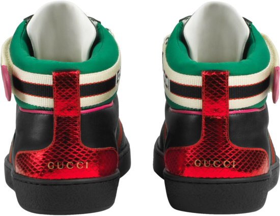 Gucci Black Leather High Top Sneakers