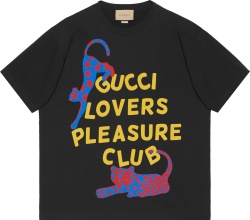 Gucci Black Lovers Pleasures Club T Shirt 616036xjfwp1142