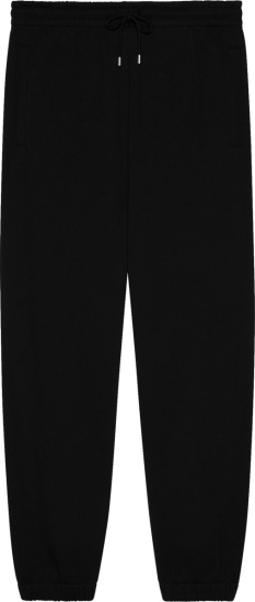 Gucci Black Mirror Logo Print Sweatpants