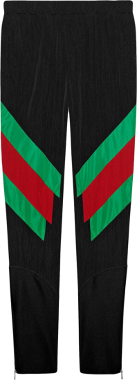 Gucci Black Nylon And Front Web Panel Trackpants