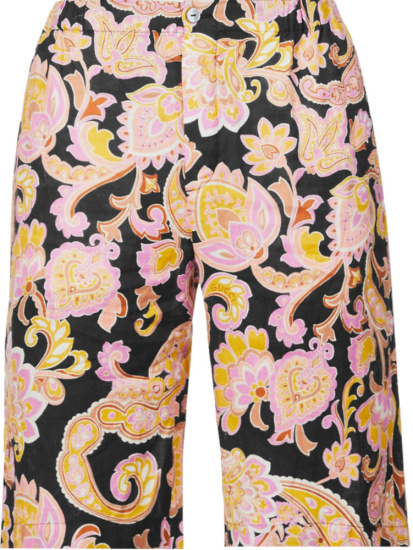 Gucci Black Pink And Orange Paisley Print Linen Shorts