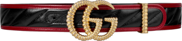 Gucci Black Red Gold Torchon Belt