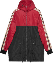 Gucci Black Red Hooded Parka