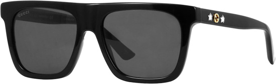 Gucci Black Square Ang Crystal Star Logo Sunglasses