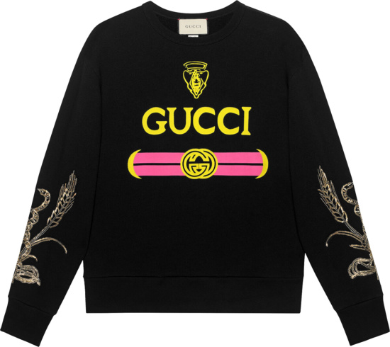 Gucci Black & Neon-Logo Sweatshirt | INC STYLE