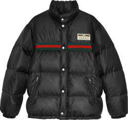 Gucci Black Web Stripe Puffer Jacket 666560z8aqx1043