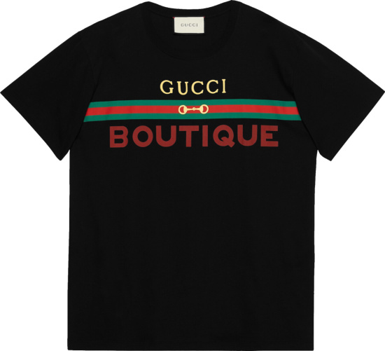 Gucci Boutique Print Black T Shirt 548334 Xjcky 1082