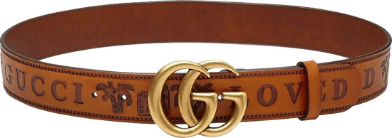 Gucci Brown Leather Gold Gg Loved Belt