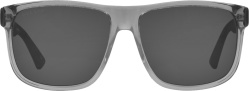 Gucci Clear Dark Grey And Black Temple Square Sunglasses