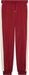 Gucci Dark Red And White Side Stripe Track Pants