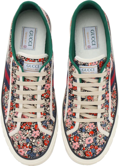 Gucci Floral Print Tennis Sneakers
