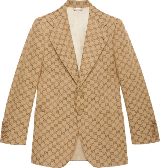 Gucci Gg Canvas Single Breast Jacket