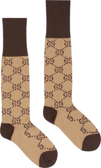 Gucci Gg Pattern Beige Socks