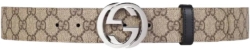 Beige-GG & Black Trim Interlocking-GG Belt