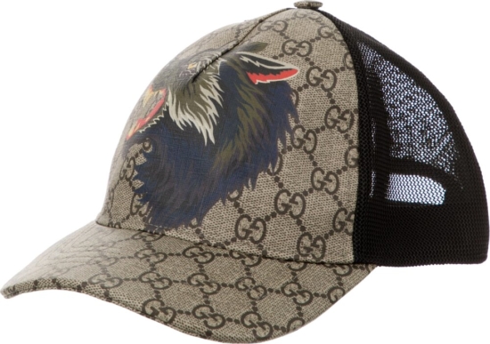 Gucci Gg Supreme Wolf Print Hat
