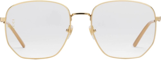 Gucci Gold Oversized Rectangular Glasses (GG0396S) | INC STYLE