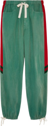 Gucci Green And Red Panel Jogging Pants