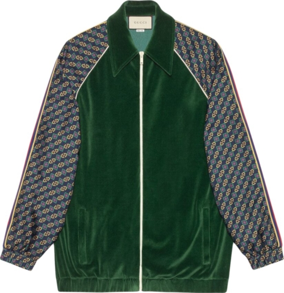 Gucci Green Bi Material Track Jacket