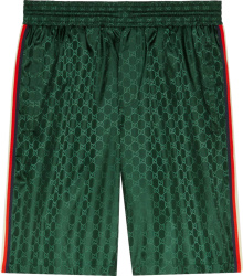 Gucci Green Gg And Side Striped Swim Shorts 599576xhadx3283