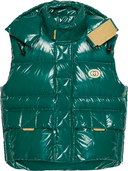Gucci Green Puffer Vest 672224z8aqm3404